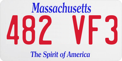 MA license plate 482VF3
