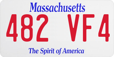 MA license plate 482VF4