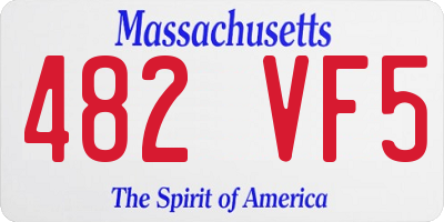 MA license plate 482VF5