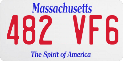 MA license plate 482VF6