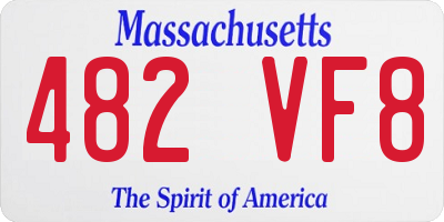 MA license plate 482VF8