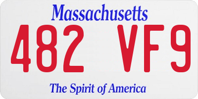 MA license plate 482VF9