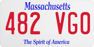 MA license plate 482VG0