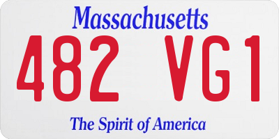 MA license plate 482VG1