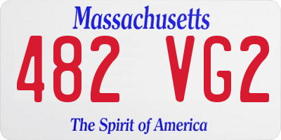 MA license plate 482VG2