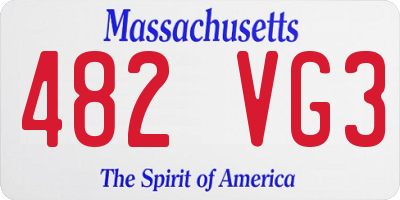 MA license plate 482VG3