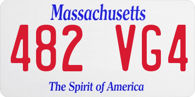 MA license plate 482VG4