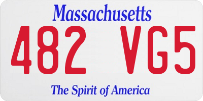 MA license plate 482VG5