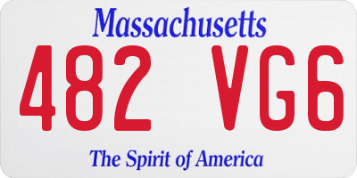 MA license plate 482VG6