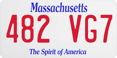 MA license plate 482VG7