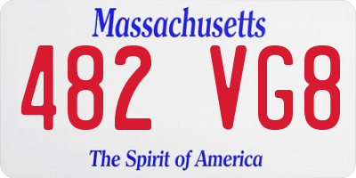 MA license plate 482VG8