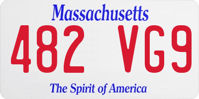 MA license plate 482VG9