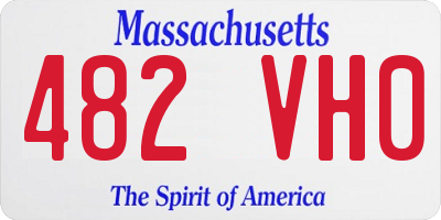 MA license plate 482VH0