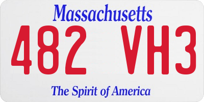 MA license plate 482VH3