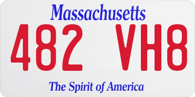 MA license plate 482VH8
