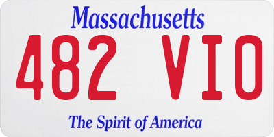 MA license plate 482VI0