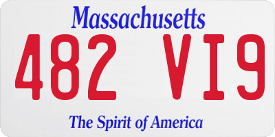 MA license plate 482VI9