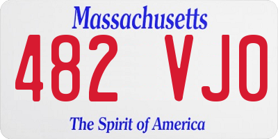 MA license plate 482VJ0