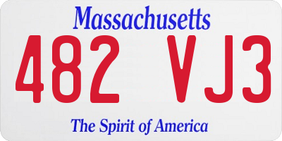 MA license plate 482VJ3