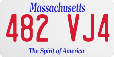 MA license plate 482VJ4