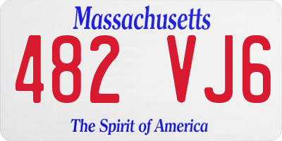 MA license plate 482VJ6