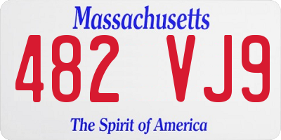 MA license plate 482VJ9