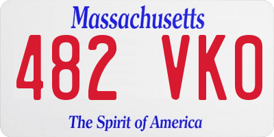 MA license plate 482VK0