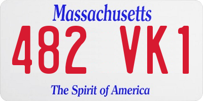 MA license plate 482VK1