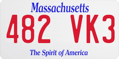 MA license plate 482VK3