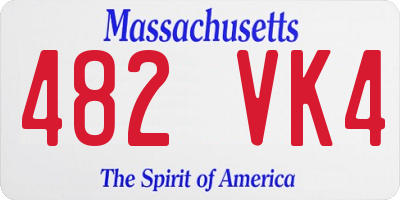 MA license plate 482VK4