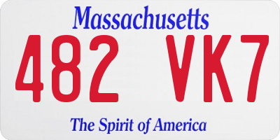MA license plate 482VK7