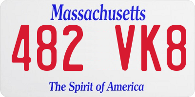 MA license plate 482VK8