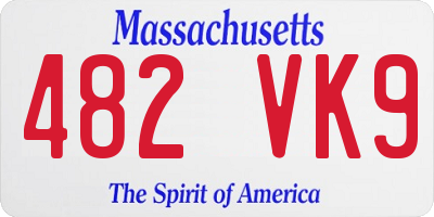 MA license plate 482VK9