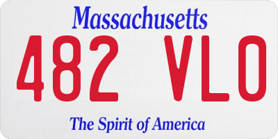 MA license plate 482VL0