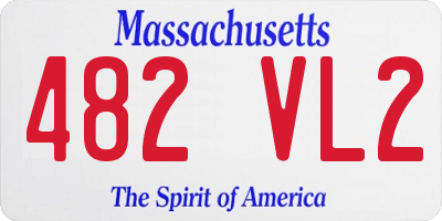 MA license plate 482VL2