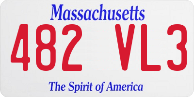 MA license plate 482VL3