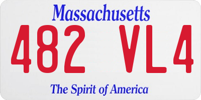 MA license plate 482VL4