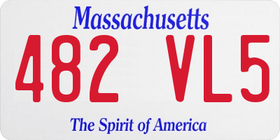 MA license plate 482VL5