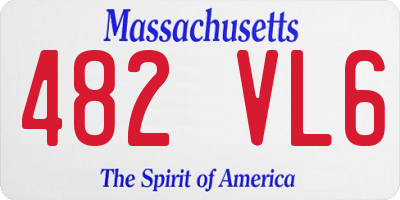 MA license plate 482VL6