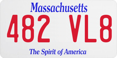 MA license plate 482VL8