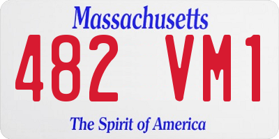 MA license plate 482VM1