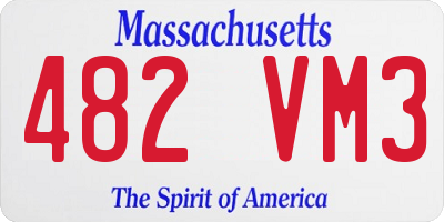 MA license plate 482VM3