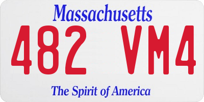 MA license plate 482VM4