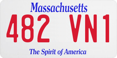 MA license plate 482VN1