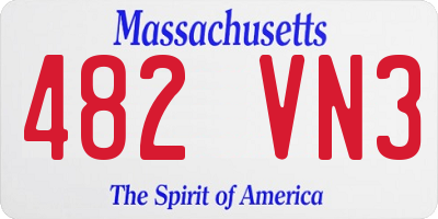 MA license plate 482VN3