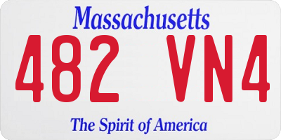 MA license plate 482VN4