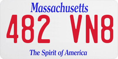 MA license plate 482VN8