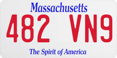 MA license plate 482VN9