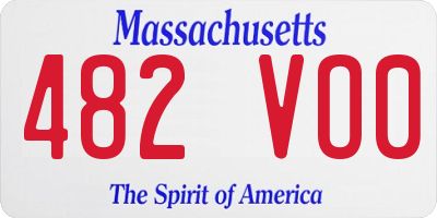 MA license plate 482VO0