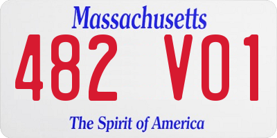 MA license plate 482VO1